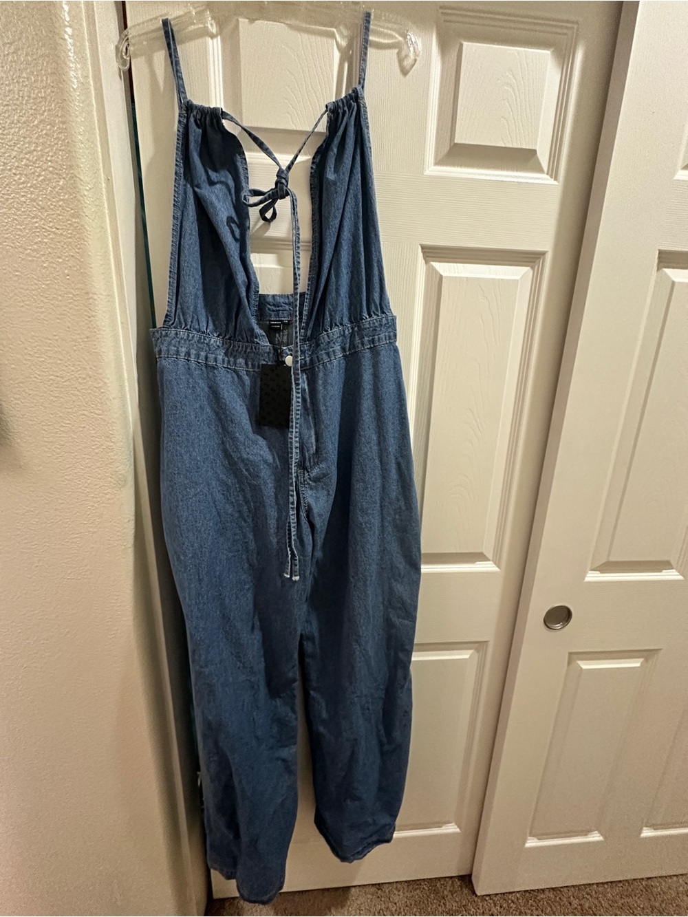 Denim Straight-Leg Jumpsuit - Blue